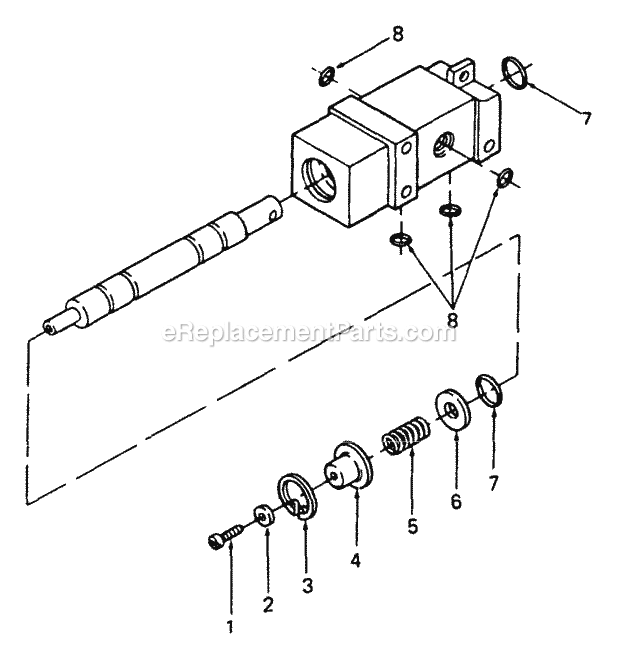 Hydraulic Lift Valve Diagram and Parts List for 2086 880001-899000, 14A-735-100, 146-735-100 Cub Cadet Lawn Tractor